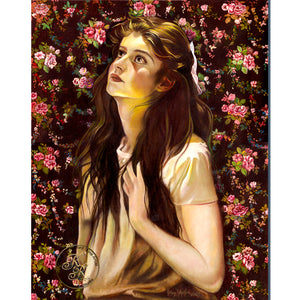 Original Oil Painting by Kathryn Rutherford-Heirloom Art Studio depicting a woman expressing hope.