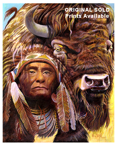 Buffalo Warrior Giclee Reproduction Print