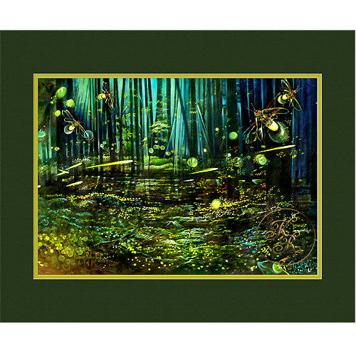 Kathryn Rutherford Fine Art giclee reproduction fine art print of the synchronized fireflies in the Great Smoky Mountains National Park.